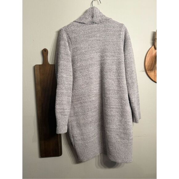 Barefoot Dreams Gray CozyChic Boucle Open Front Long Line Cali Cardigan Small - Picture 2 of 5